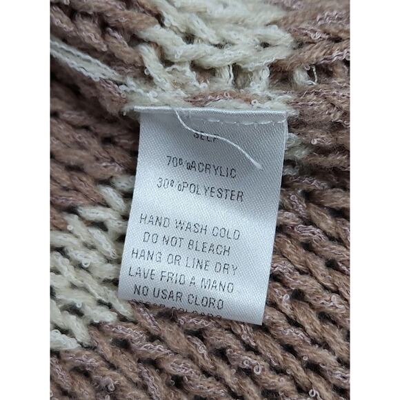 Easel Los Angeles Pink Striped Oversize Slouch Sweater Drop Shoulder Size Large - Picture 11 of 11